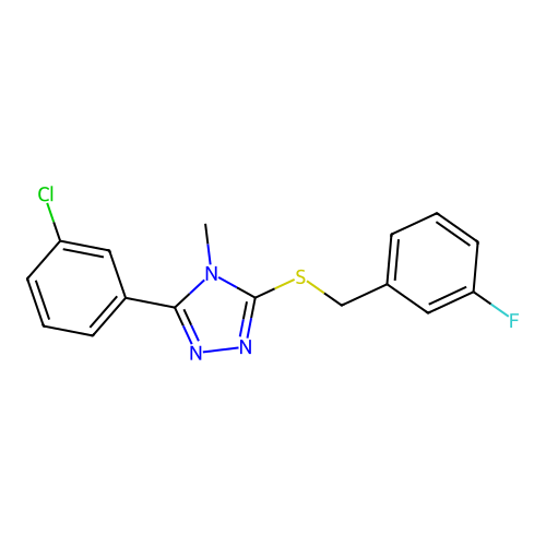 5-(3-Chlorophenyl)-3-[(3-fluorophenyl)methylthio]-4-methyl-1,2,4-triazole structure