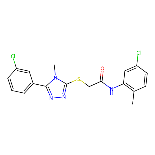 N-(5-chloro-2-methylphenyl)-2-{[5-(3-chlorophenyl)-4-methyl-4H-1,2,4-triazol-3-yl]sulfanyl}acetamide structure