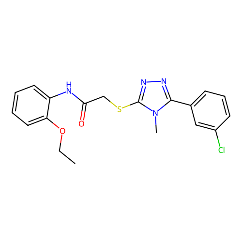 2-{[5-(3-chlorophenyl)-4-methyl-4H-1,2,4-triazol-3-yl]sulfanyl}-N-(2-ethoxyphenyl)acetamide structure