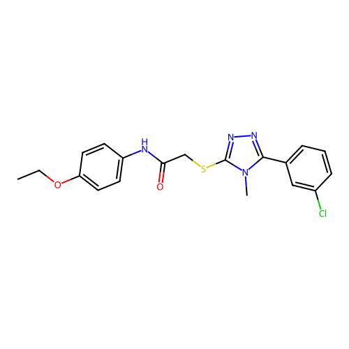2-{[5-(3-chlorophenyl)-4-methyl-4H-1,2,4-triazol-3-yl]sulfanyl}-N-(4-ethoxyphenyl)acetamide structure