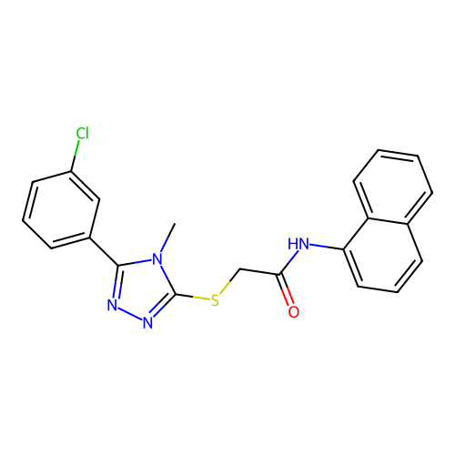 2-{[5-(3-chlorophenyl)-4-methyl-4H-1,2,4-triazol-3-yl]sulfanyl}-N-(naphthalen-1-yl)acetamide structure