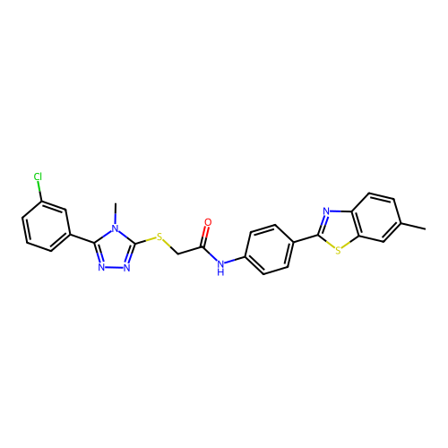 2-((5-(3-Chlorophenyl)-4-methyl-4H-1,2,4-triazol-3-yl)thio)-N-(4-(6-methylbenzo[d]thiazol-2-yl)phenyl)acetamide structure
