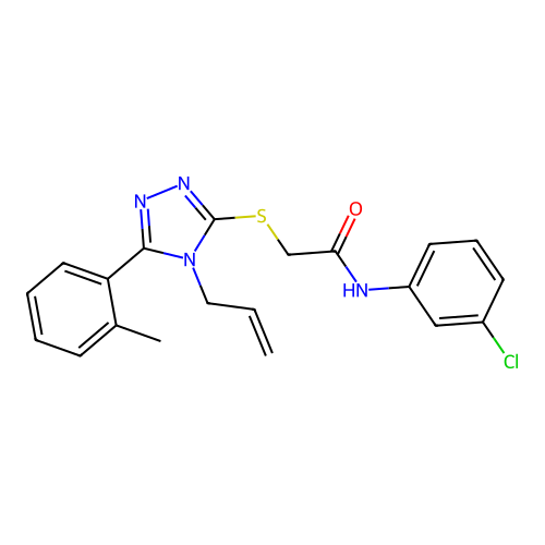 N-(3-chlorophenyl)-2-{[5-(2-methylphenyl)-4-(prop-2-en-1-yl)-4H-1,2,4-triazol-3-yl]sulfanyl}acetamide structure