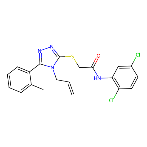 N-(2,5-dichlorophenyl)-2-[[5-(2-methylphenyl)-4-prop-2-enyl-1,2,4-triazol-3-yl]sulfanyl]acetamide structure