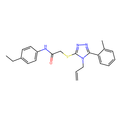 N-(4-ethylphenyl)-2-{[5-(2-methylphenyl)-4-(prop-2-en-1-yl)-4H-1,2,4-triazol-3-yl]sulfanyl}acetamide structure