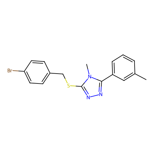 3-[(4-Bromophenyl)methylthio]-4-methyl-5-(3-methylphenyl)-1,2,4-triazole structure