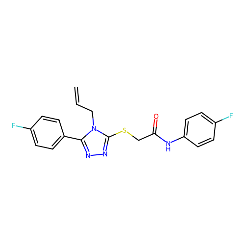 N-(4-fluorophenyl)-2-{[5-(4-fluorophenyl)-4-(prop-2-en-1-yl)-4H-1,2,4-triazol-3-yl]sulfanyl}acetamide structure