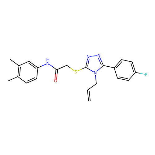 N-(3,4-dimethylphenyl)-2-{[5-(4-fluorophenyl)-4-(prop-2-en-1-yl)-4H-1,2,4-triazol-3-yl]sulfanyl}acetamide structure