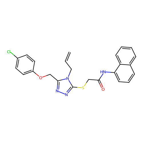 2-((4-allyl-5-((4-chlorophenoxy)methyl)-4H-1,2,4-triazol-3-yl)thio)-N-(naphthalen-1-yl)acetamide structure