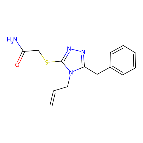 2-[(5-Benzyl-4-prop-2-enyl-1,2,4-triazol-3-yl)sulfanyl]acetamide structure