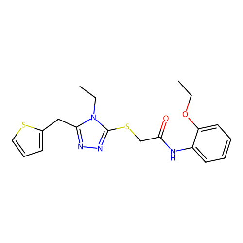 N-(2-ethoxyphenyl)-2-{[4-ethyl-5-(thiophen-2-ylmethyl)-4H-1,2,4-triazol-3-yl]sulfanyl}acetamide structure