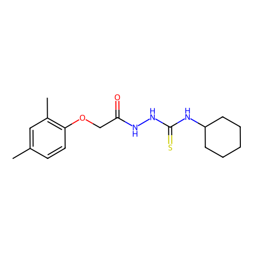 1-(2-(2,4-Dimethylphenoxy)acetyl)-4-cyclohexylthiosemicarbazide structure