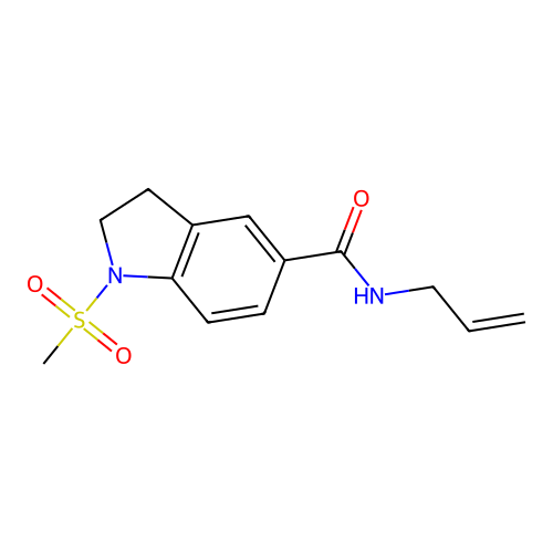1-methylsulfonyl-N-prop-2-enyl-2,3-dihydroindole-5-carboxamide structure