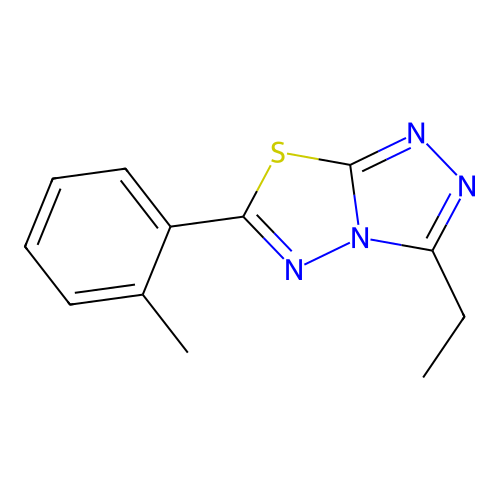 3-Ethyl-6-(2-methylphenyl)[1,2,4]triazolo[3,4-b][1,3,4]thiadiazole structure