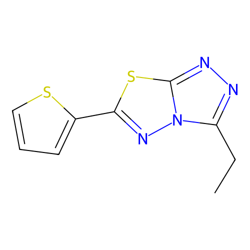 3-Ethyl-6-(2-thienyl)[1,2,4]triazolo[3,4-b][1,3,4]thiadiazole structure