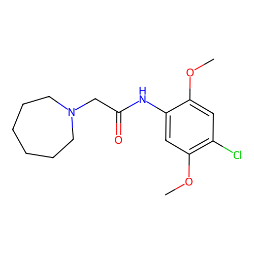 2-(azepan-1-yl)-N-(4-chloro-2,5-dimethoxyphenyl)acetamide structure