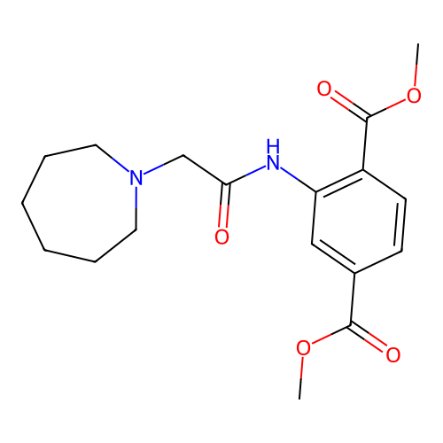 Dimethyl 2-[(azepan-1-ylacetyl)amino]benzene-1,4-dicarboxylate structure