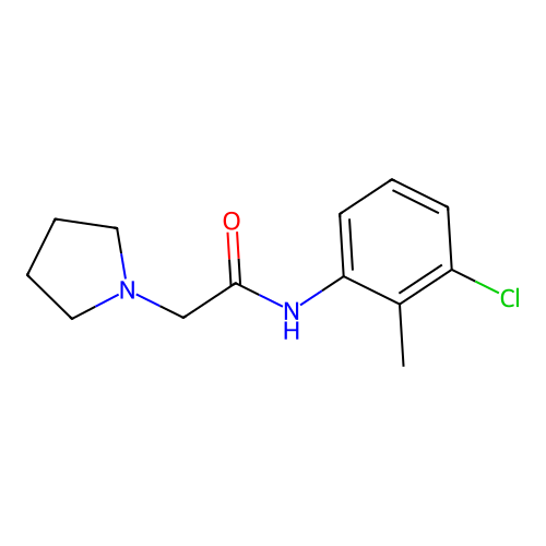 N-(3-chloro-2-methylphenyl)-2-pyrrolidin-1-ylacetamide structure