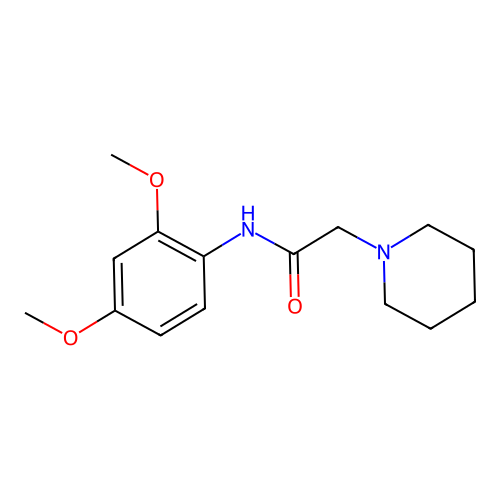 N-(2,4-dimethoxyphenyl)-2-piperidin-1-ylacetamide structure