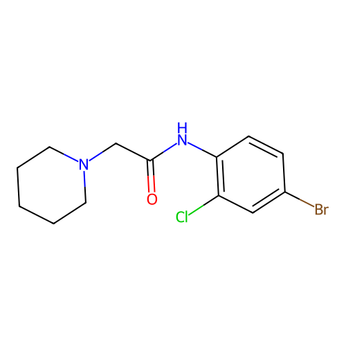 N-(4-bromo-2-chlorophenyl)-2-piperidin-1-ylacetamide structure