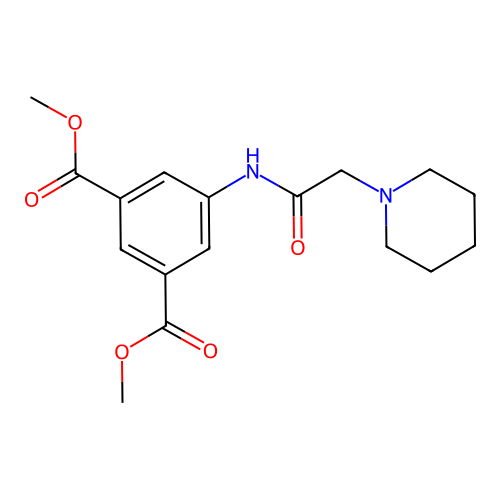 Methyl 3-(methoxycarbonyl)-5-(2-piperidylacetylamino)benzoate structure