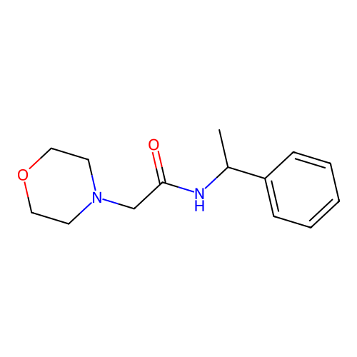2-morpholin-4-yl-N-(1-phenylethyl)acetamide structure