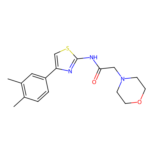 N-[4-(3,4-dimethylphenyl)-1,3-thiazol-2-yl]-2-(4-morpholinyl)acetamide structure