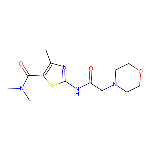 N,N,4-trimethyl-2-[(2-morpholin-4-ylacetyl)amino]-1,3-thiazole-5-carboxamide structure