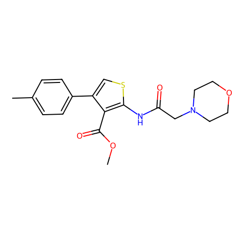 Methyl 4-(4-methylphenyl)-2-[(morpholin-4-ylacetyl)amino]thiophene-3-carboxylate structure