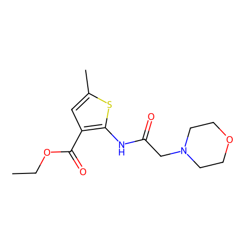Ethyl 5-methyl-2-[(morpholin-4-ylacetyl)amino]thiophene-3-carboxylate structure