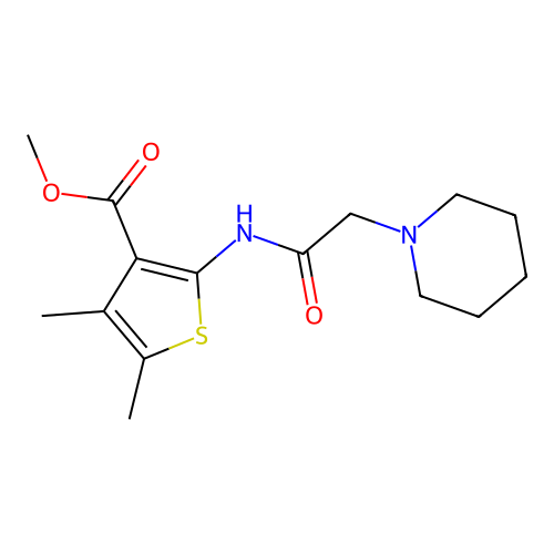 Methyl 4,5-dimethyl-2-[(piperidin-1-ylacetyl)amino]thiophene-3-carboxylate structure