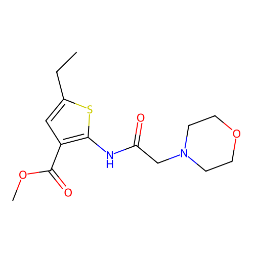 Methyl 5-ethyl-2-[(morpholin-4-ylacetyl)amino]thiophene-3-carboxylate structure