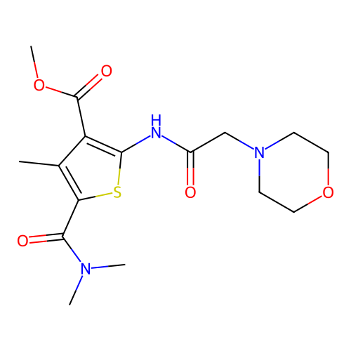 Methyl 5-(dimethylcarbamoyl)-4-methyl-2-[(2-morpholin-4-ylacetyl)amino]thiophene-3-carboxylate structure