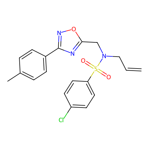 N-allyl-4-chloro-N-((3-(p-tolyl)-1,2,4-oxadiazol-5-yl)methyl)benzenesulfonamide structure
