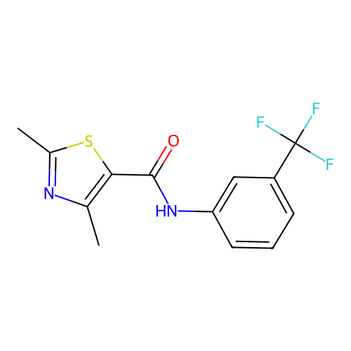 2,4-dimethyl-N-[3-(trifluoromethyl)phenyl]-1,3-thiazole-5-carboxamide structure