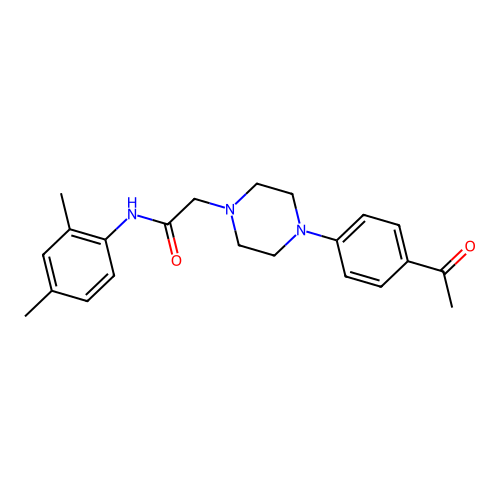 2-[4-(4-acetylphenyl)piperazin-1-yl]-N-(2,4-dimethylphenyl)acetamide structure