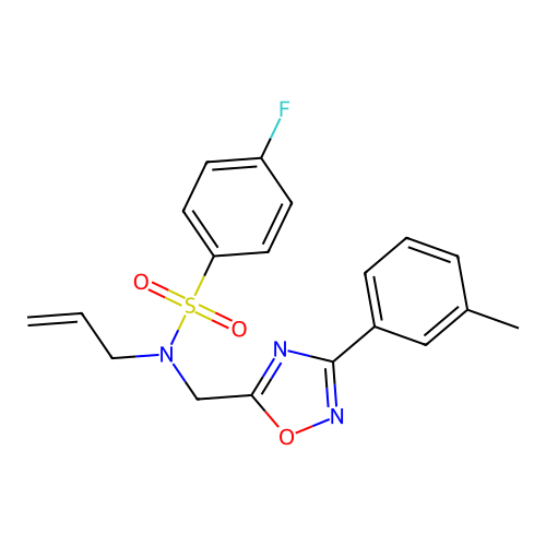 N-allyl-4-fluoro-N-((3-(m-tolyl)-1,2,4-oxadiazol-5-yl)methyl)benzenesulfonamide structure