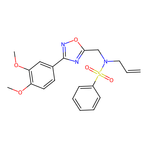 N-{[3-(3,4-dimethoxyphenyl)-1,2,4-oxadiazol-5-yl]methyl}-N-(prop-2-en-1-yl)benzenesulfonamide structure