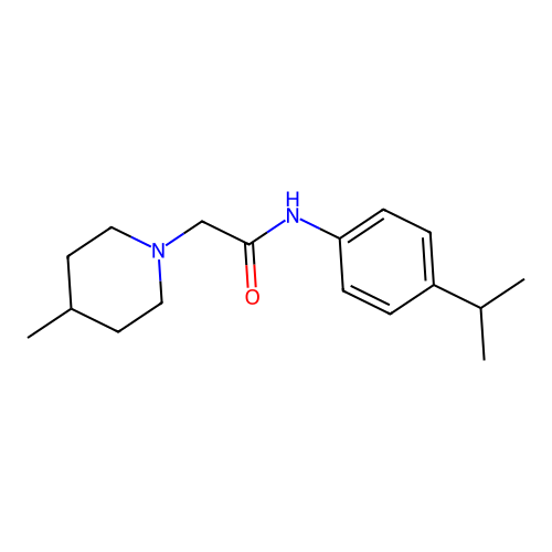 2-(4-methylpiperidin-1-yl)-N-[4-(propan-2-yl)phenyl]acetamide structure
