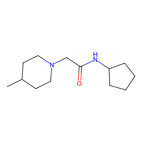 N-cyclopentyl-2-(4-methylpiperidin-1-yl)acetamide structure