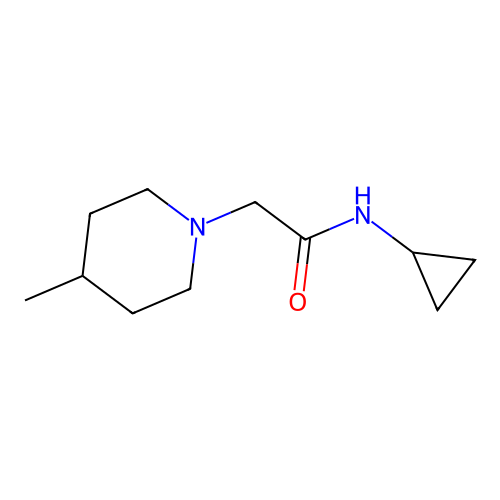 N-cyclopropyl-2-(4-methylpiperidin-1-yl)acetamide structure