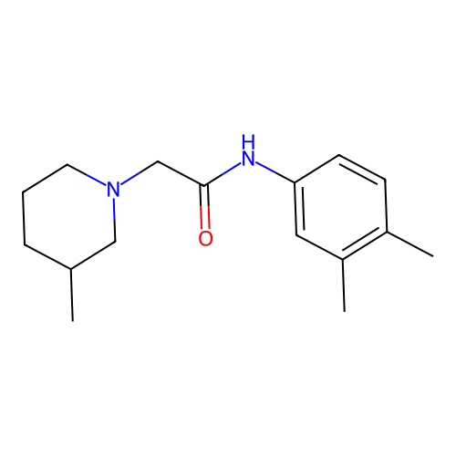 N-(3,4-dimethylphenyl)-2-(3-methylpiperidin-1-yl)acetamide structure