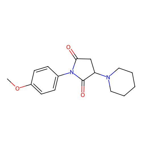 2,5-Pyrrolidinedione, 1-(4-methoxyphenyl)-3-(1-piperidinyl)- structure