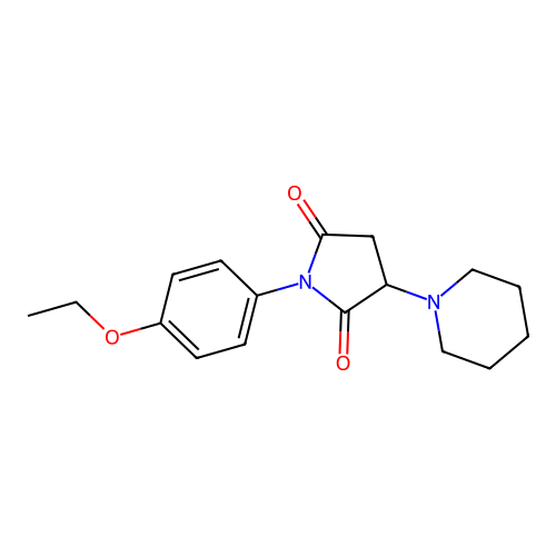 2,5-Pyrrolidinedione, 1-(4-ethoxyphenyl)-3-(1-piperidinyl)- structure