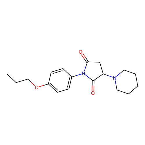 2,5-Pyrrolidinedione, 3-(1-piperidinyl)-1-(4-propoxyphenyl)- structure
