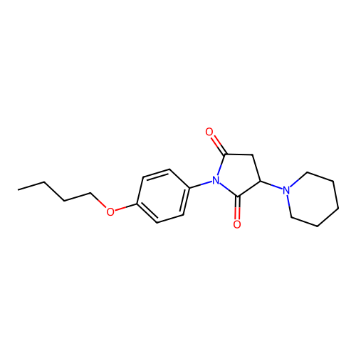 2,5-Pyrrolidinedione, 1-(4-butoxyphenyl)-3-(1-piperidinyl)- structure