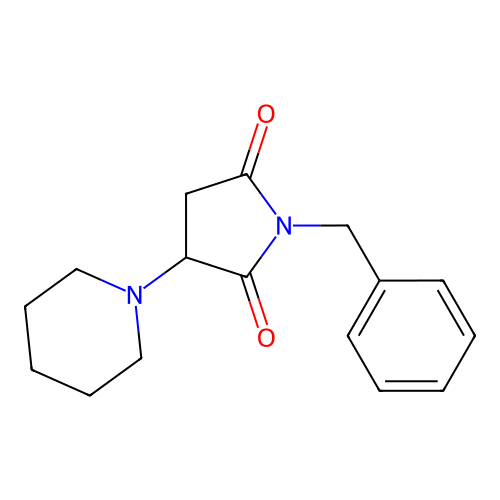 2,5-Pyrrolidinedione, 1-(phenylmethyl)-3-(1-piperidinyl)- structure