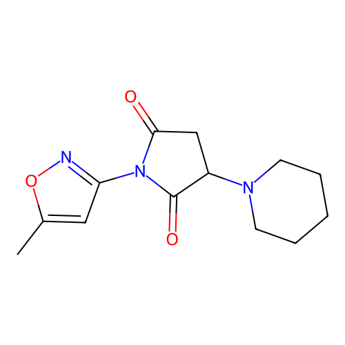2,5-Pyrrolidinedione, 1-(5-methyl-3-isoxazolyl)-3-(1-piperidinyl)- structure