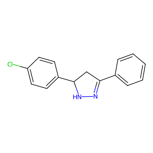 1H-Pyrazole, 5-(4-chlorophenyl)-4,5-dihydro-3-phenyl- structure