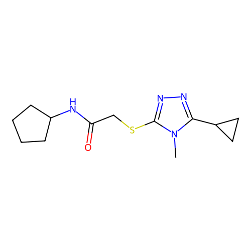 N-cyclopentyl-2-[(5-cyclopropyl-4-methyl-1,2,4-triazol-3-yl)sulfanyl]acetamide structure